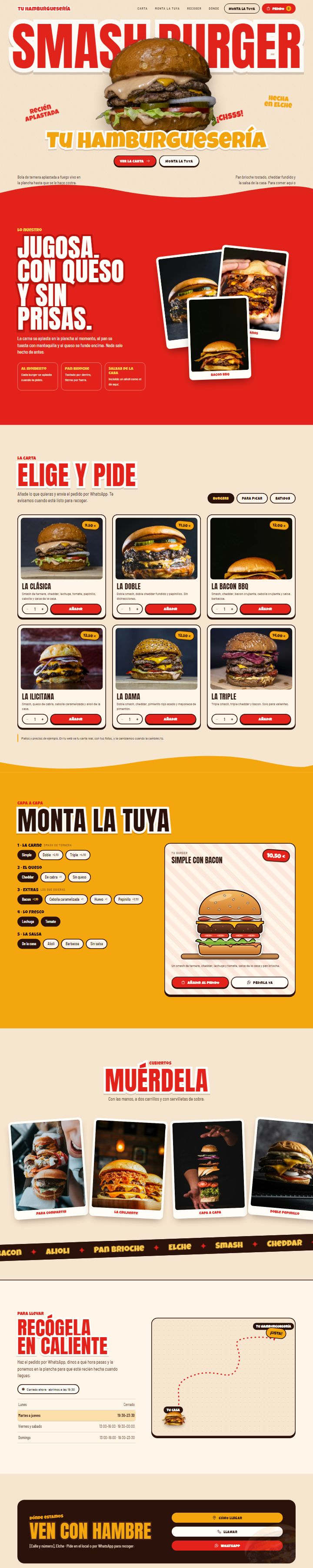 Web de muestra para una hamburguesería