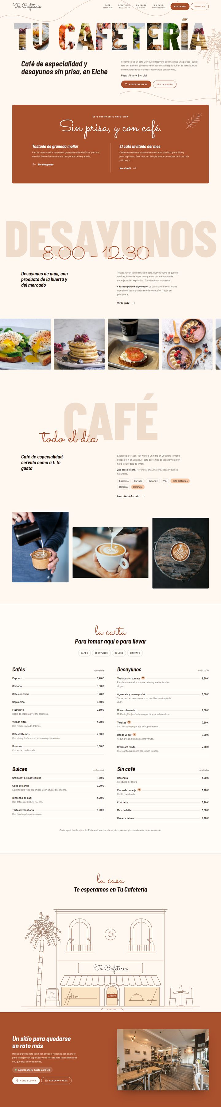 Web de muestra para una cafetería