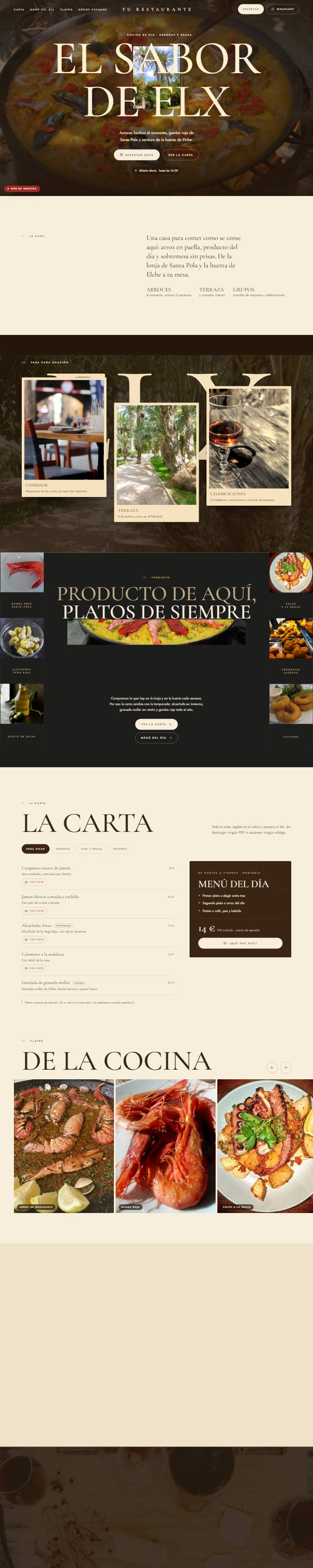 Web de muestra para un restaurante